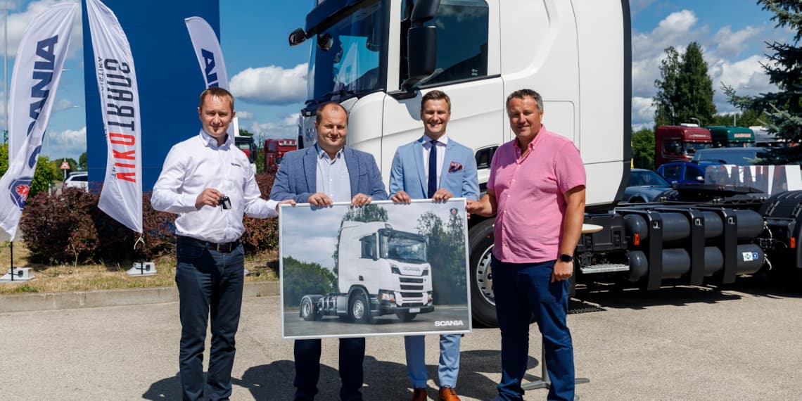 HKScan Latvia natural gas truck for delivering products