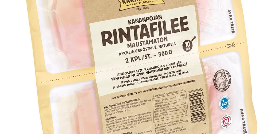 Kariniemen Kananpojan rintafilee maustamaton 2 x 150 g annospakkaus