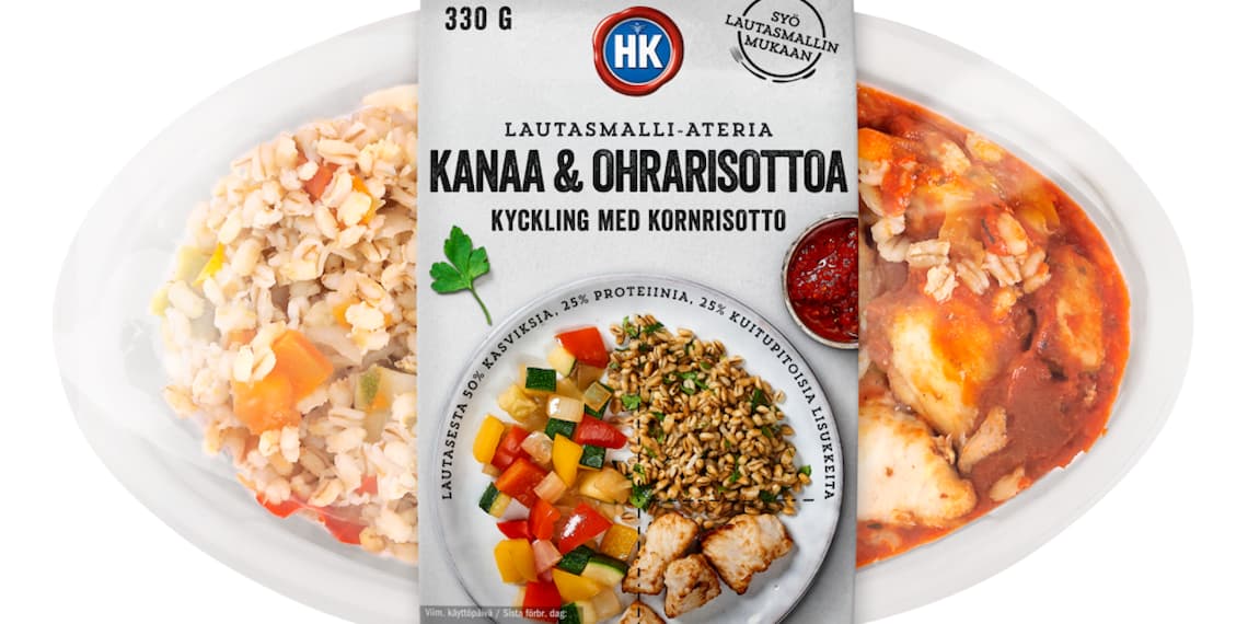 HK Lautasmalli Kanaa ja ohrarisottoa 330g